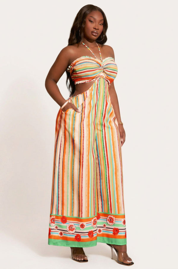 Sunset Stroll Cutout Jumpsuit