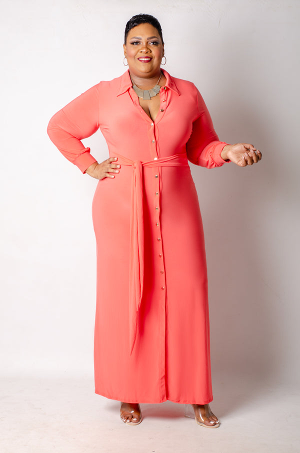 Rylee Maxi Dress  - Coral