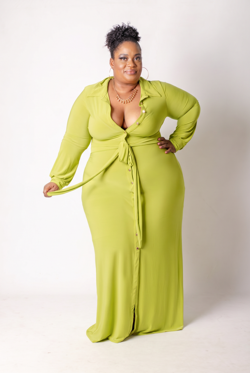 Rylee Maxi Dress  - Lime