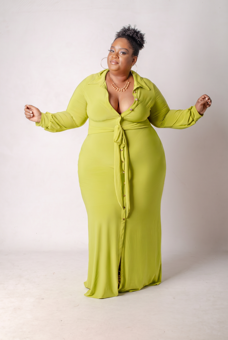 Rylee Maxi Dress  - Lime