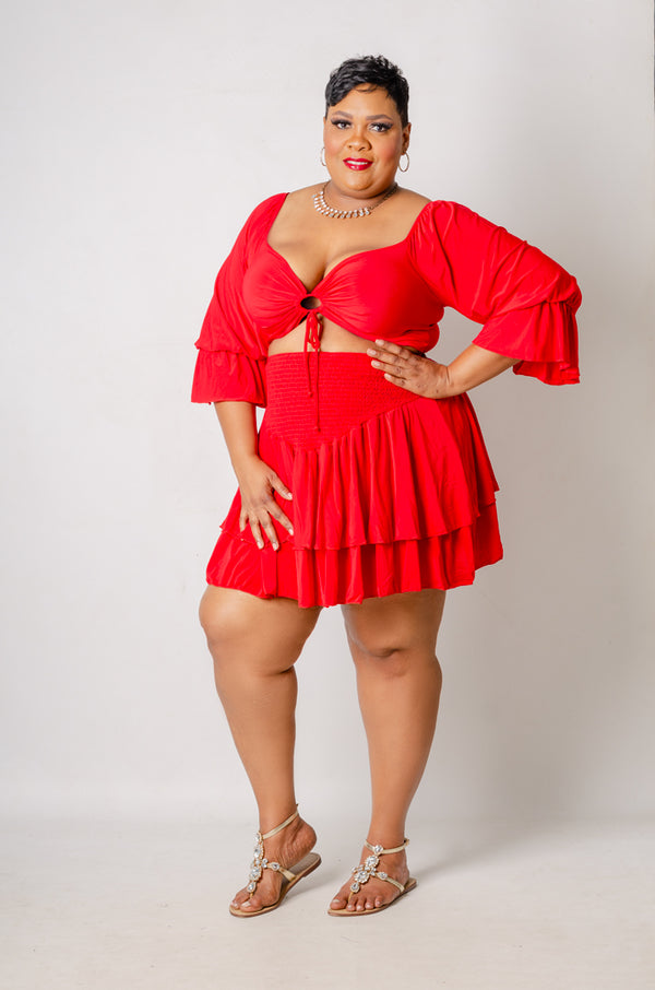 Estelle Skirt Set - Red