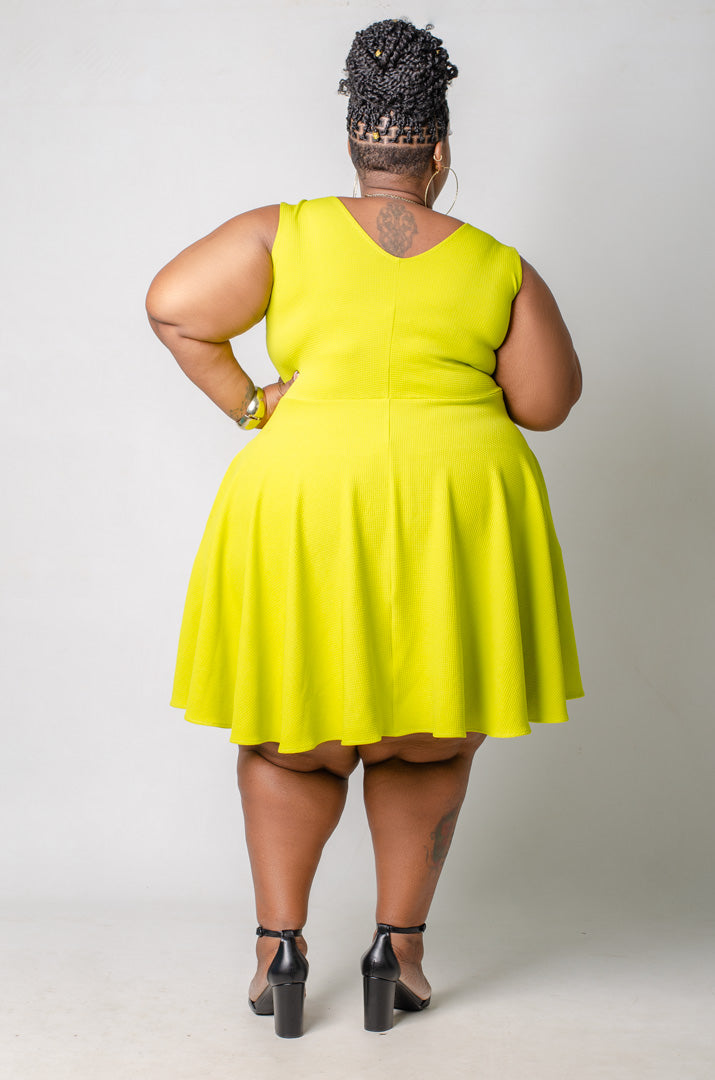 Citrus Crush Skater Dress - Lime