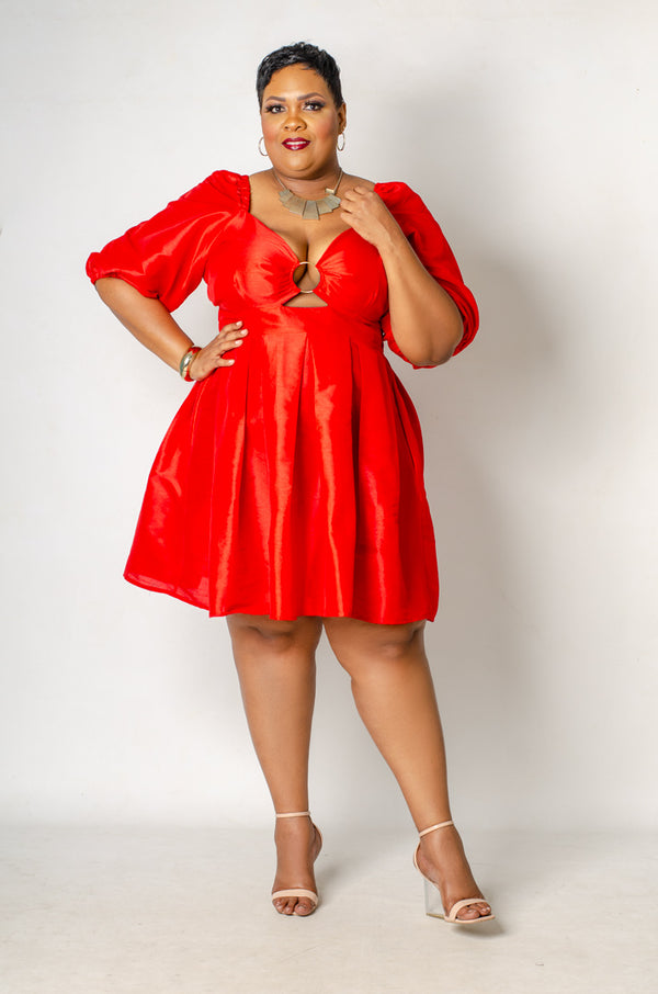 Aurelia Flare Dress - Red