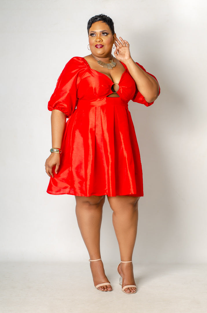 Aurelia Flare Dress - Red