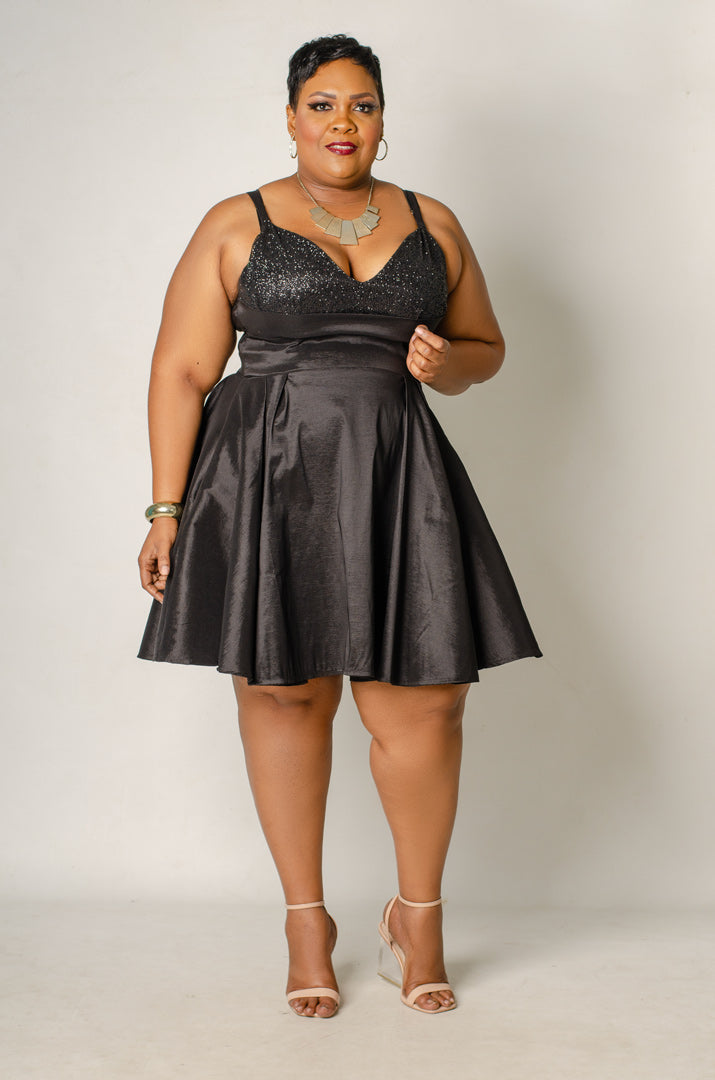 Starfall Flare Dress - Black