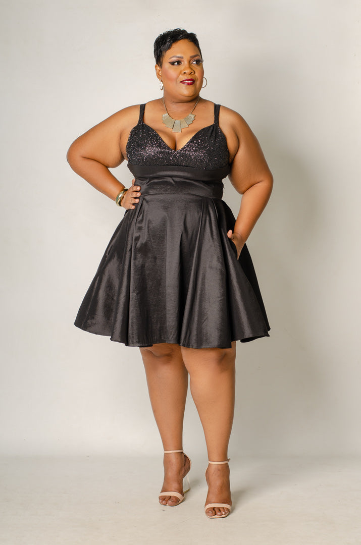 Starfall Flare Dress - Black
