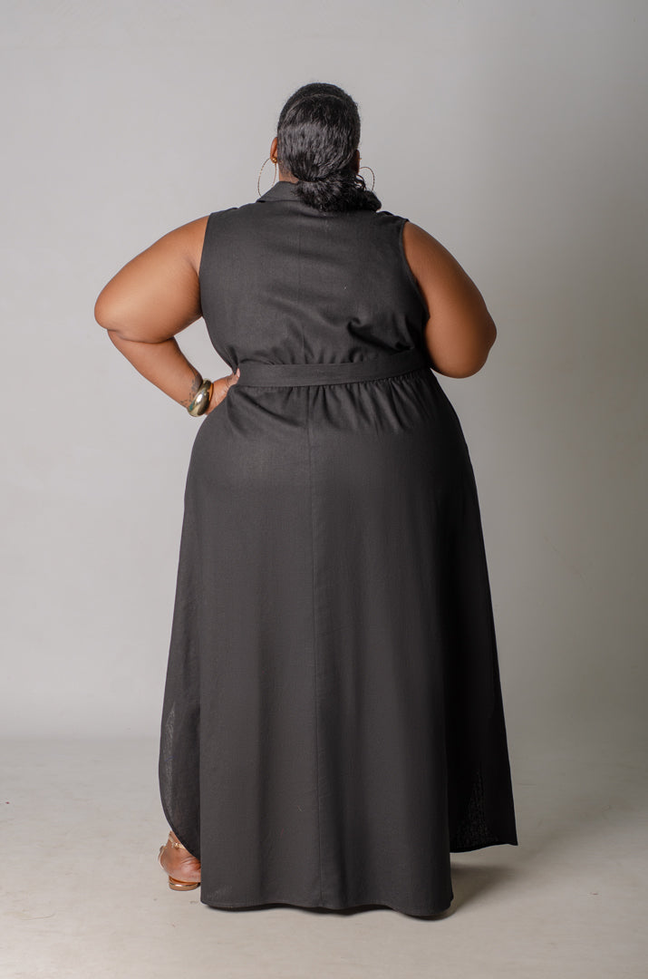 Utility Chic Maxi Dress - Black