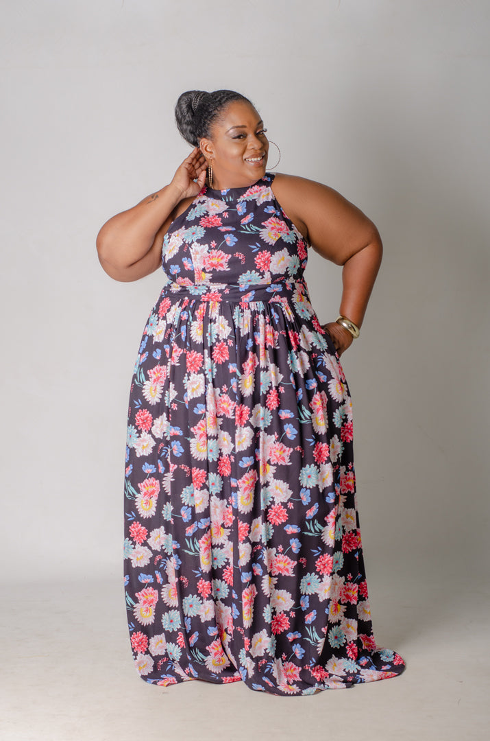 Sprung Halter Maxi Dress