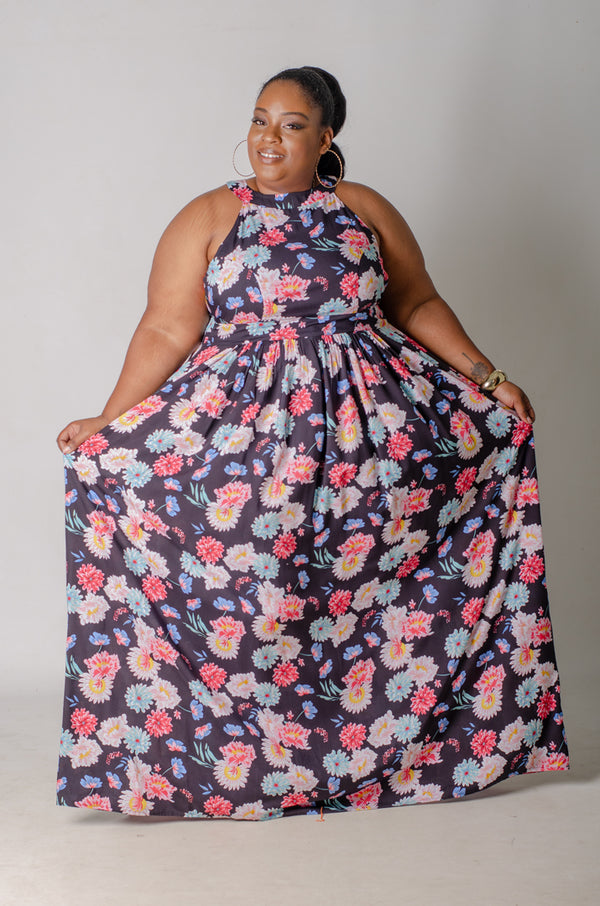 Sprung Halter Maxi Dress