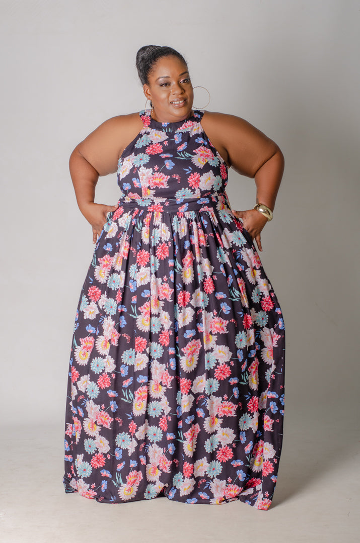 Sprung Halter Maxi Dress