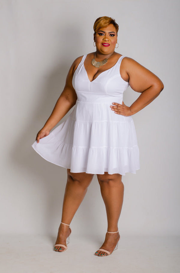 Neveah Tiered Dress - White